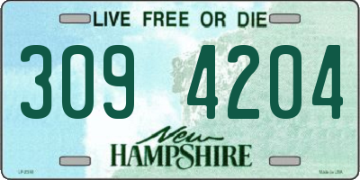 NH license plate 3094204