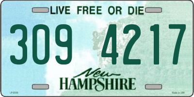 NH license plate 3094217