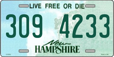 NH license plate 3094233
