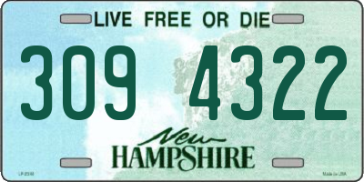 NH license plate 3094322