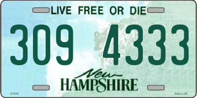 NH license plate 3094333