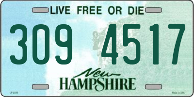 NH license plate 3094517