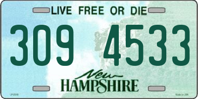 NH license plate 3094533