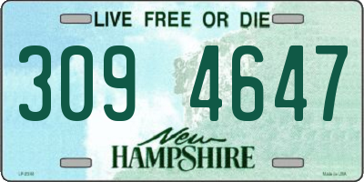 NH license plate 3094647
