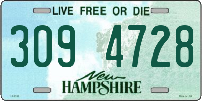 NH license plate 3094728