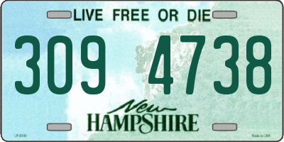 NH license plate 3094738