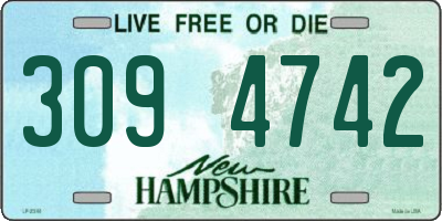 NH license plate 3094742