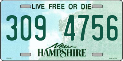 NH license plate 3094756