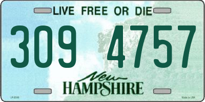 NH license plate 3094757