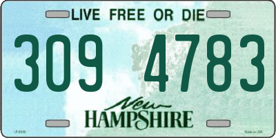 NH license plate 3094783