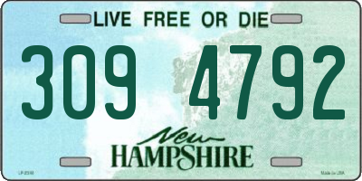 NH license plate 3094792