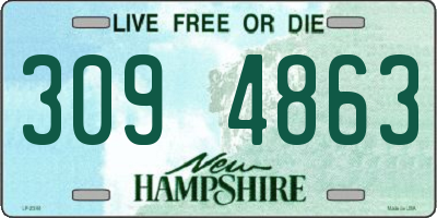 NH license plate 3094863