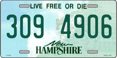 NH license plate 3094906