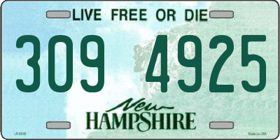NH license plate 3094925