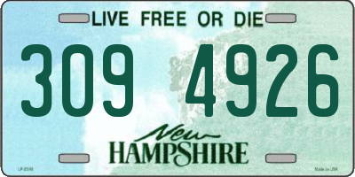 NH license plate 3094926