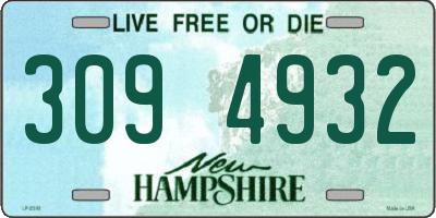 NH license plate 3094932