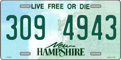 NH license plate 3094943