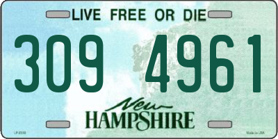 NH license plate 3094961
