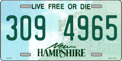 NH license plate 3094965