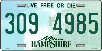 NH license plate 3094985