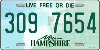 NH license plate 3097654