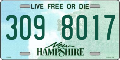 NH license plate 3098017
