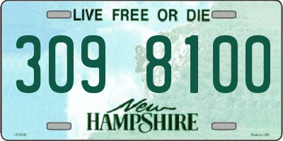 NH license plate 3098100