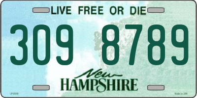 NH license plate 3098789