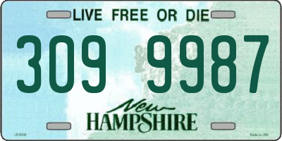 NH license plate 3099987
