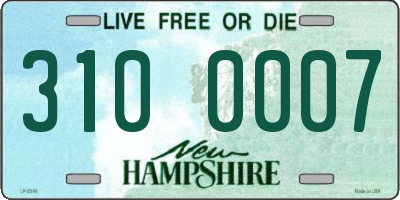 NH license plate 3100007