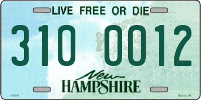 NH license plate 3100012