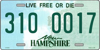 NH license plate 3100017