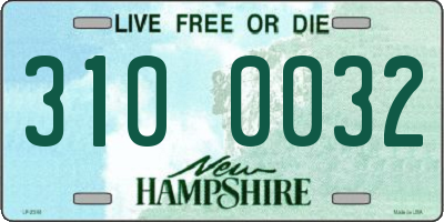 NH license plate 3100032