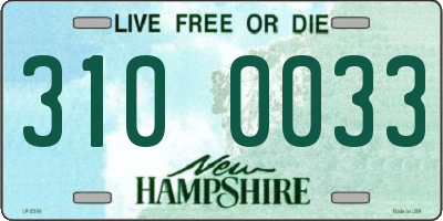 NH license plate 3100033