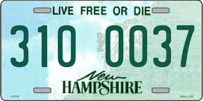 NH license plate 3100037