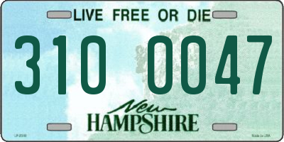 NH license plate 3100047