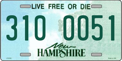 NH license plate 3100051