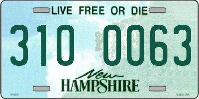 NH license plate 3100063