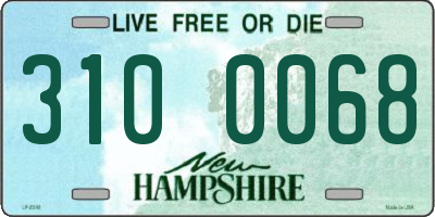 NH license plate 3100068