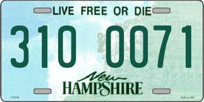 NH license plate 3100071