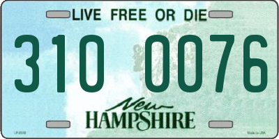 NH license plate 3100076