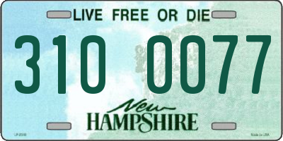 NH license plate 3100077