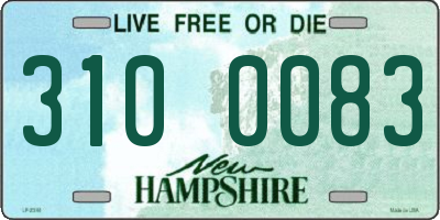 NH license plate 3100083