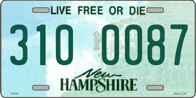NH license plate 3100087