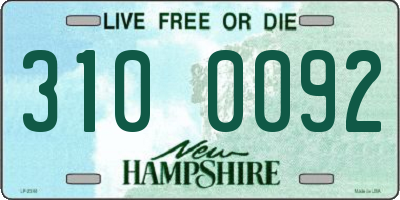 NH license plate 3100092