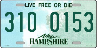 NH license plate 3100153