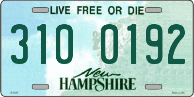 NH license plate 3100192