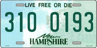 NH license plate 3100193