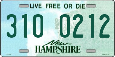 NH license plate 3100212