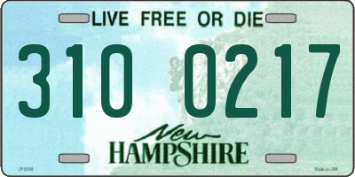 NH license plate 3100217